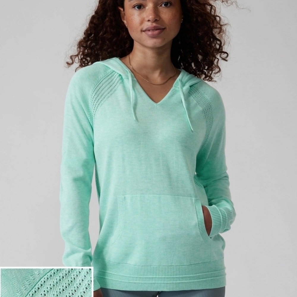 Athlete Evergreen Hoodie Sweater Paradiso Blue Heather Women’s XS
